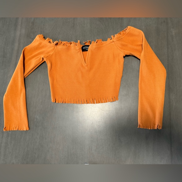 REYA OFF SHOULDER RIBBED TOP - Picture 3 of 3